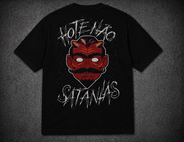 Camiseta Bones Hoje Não Satanás: costas