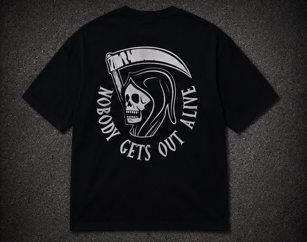 Camiseta Bones Nobody Gets Out Alive: costas